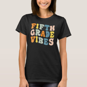 Camiseta Vibes de quinto grado de vuelta a la escuela Retro