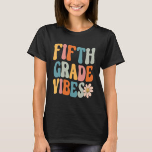 Camiseta Vibes de quinto grado de vuelta a la escuela Retro