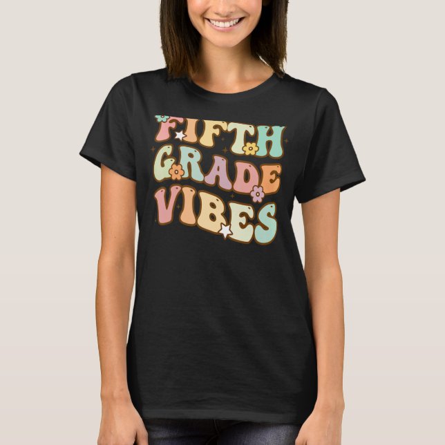 Camiseta Vibes de quinto grado Retro Maestría Estudiantil d (Anverso)