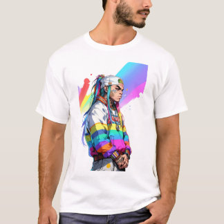 Camiseta Vibes de rapero arcoiris