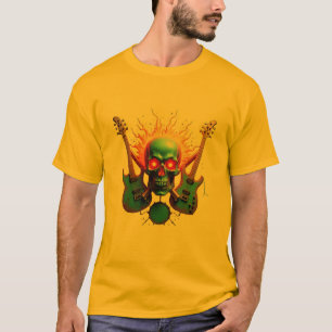 Camiseta Vibes de rock icónico: cráneo y huesos cruzados
