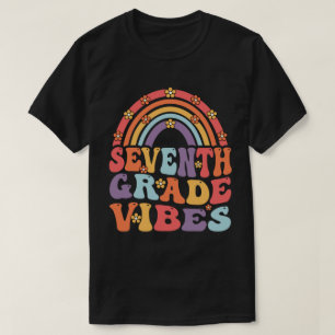 Camiseta Vibes de séptimo grado Boho Rainbow de vuelta a la