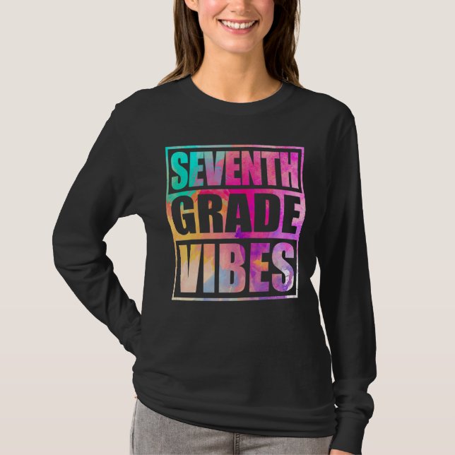 Camiseta Vibes De Séptimo Grado Primer Día De Siete Grado A (Anverso)