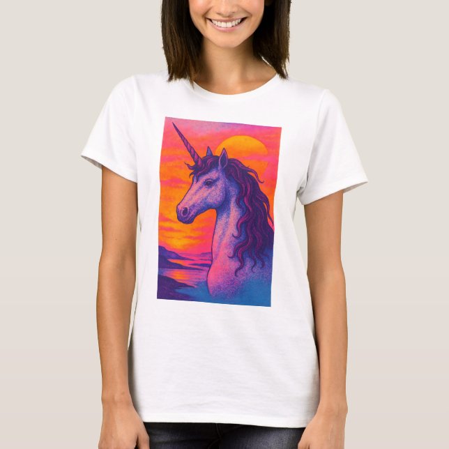 Camiseta Vibes de Sunset de Unicorn (Anverso)