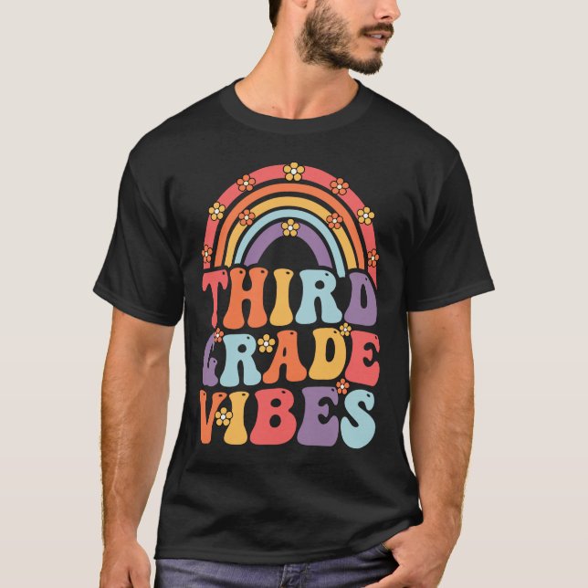 Camiseta Vibes de tercer grado Boho Arcoiris de vuelta a la (Anverso)