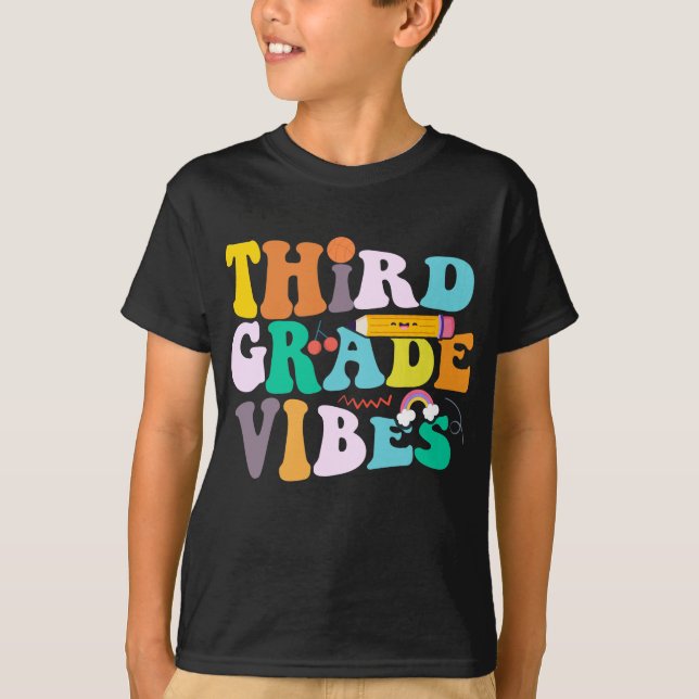 Camiseta Vibes De Tercer Grado De Vuelta A La Escuela De 3e (Anverso)