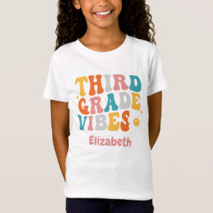 Camiseta "Vibes de tercer grado" Groovy de vuelta a la escu