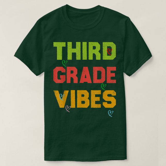 Camiseta Vibes de tercer grado retro de vuelta a la escuela (Diseño del anverso)