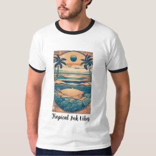 Camiseta Vibes de tinta tropical