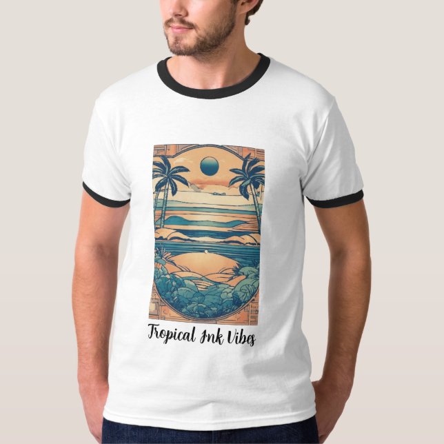 Camiseta Vibes de tinta tropical (Anverso)