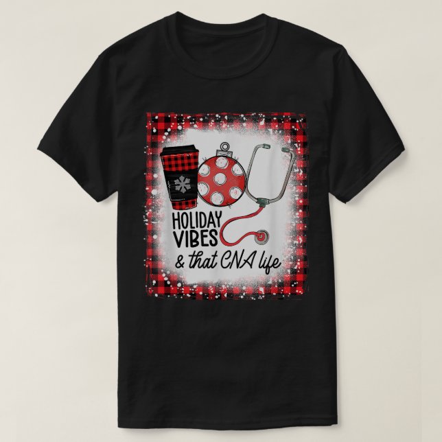 Camiseta Vibes De Vacaciones Bordeadas Y Navidades De La Vi (Diseño del anverso)