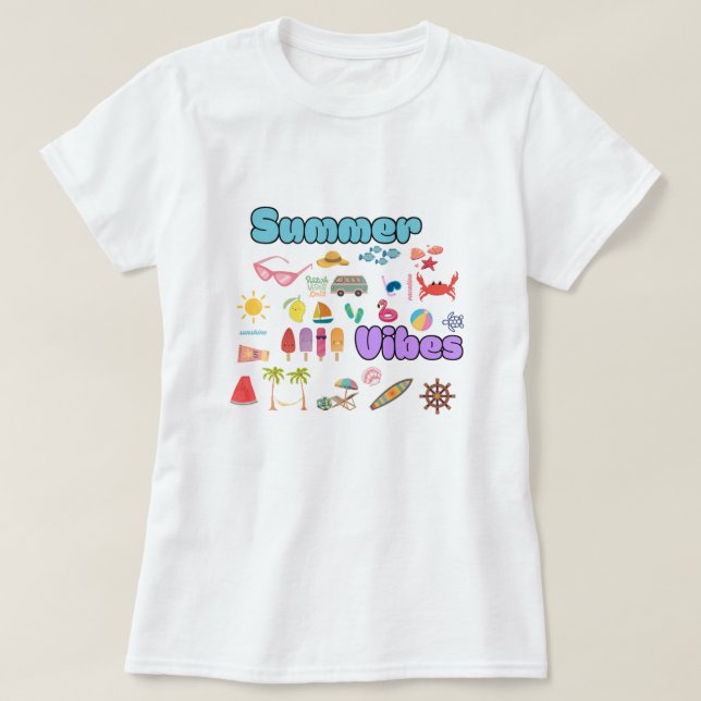 Camiseta Vibes de verano (Diseño del anverso)