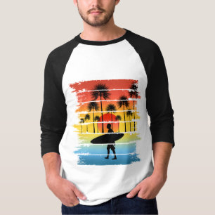 Camiseta Vibes de verano antiguas Silhouette Surfer