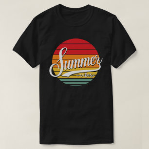 Camiseta Vibes de verano de colores retro masculinos atarde