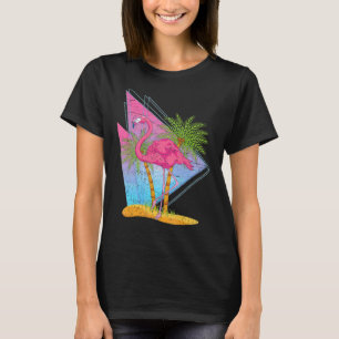 Camiseta Vibes de verano de Flamingo rosado de onda de vapo