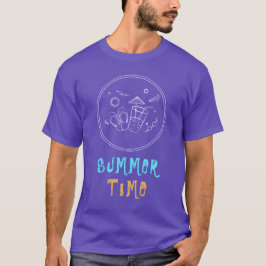 Camiseta Vibes de verano de sol y vacaciones, arte esbozado