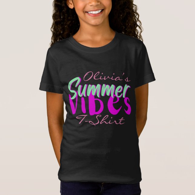 Camiseta Vibes de verano de texto de Chica bonito (Anverso)