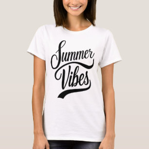 Camiseta Vibes de verano estilo cursivo femenino