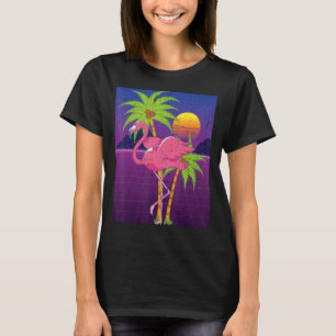 Camiseta Vibes de verano Flamingo Palm Trees Vaporwave Trop