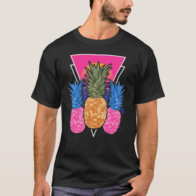 Camiseta Vibes de verano Fruto Pineapple Vaporwave Tropical (Anverso)