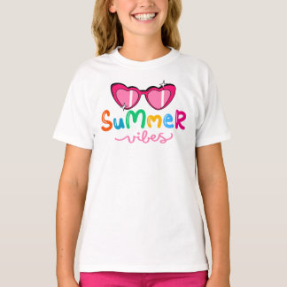 Camiseta Vibes de verano - Gafas de sol de corazón