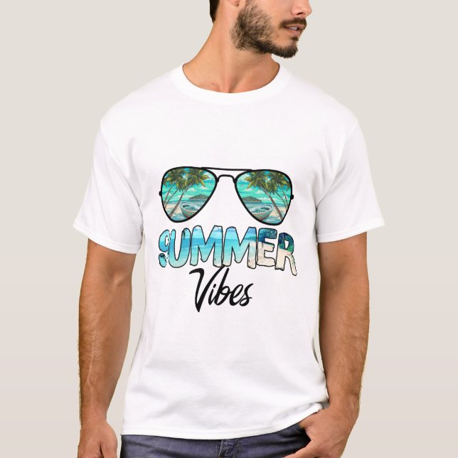 Camiseta Vibes de verano masculinas (Anverso)