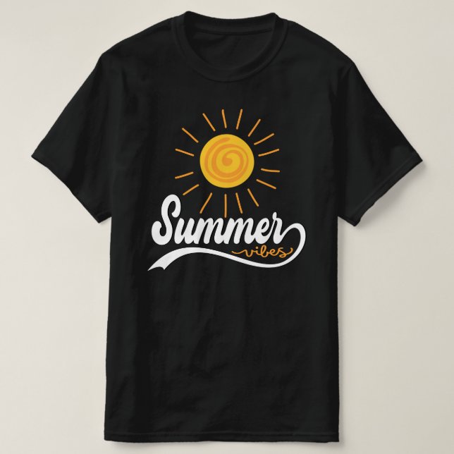 Camiseta Vibes de verano - Negro de los hombres brillantes (Diseño del anverso)