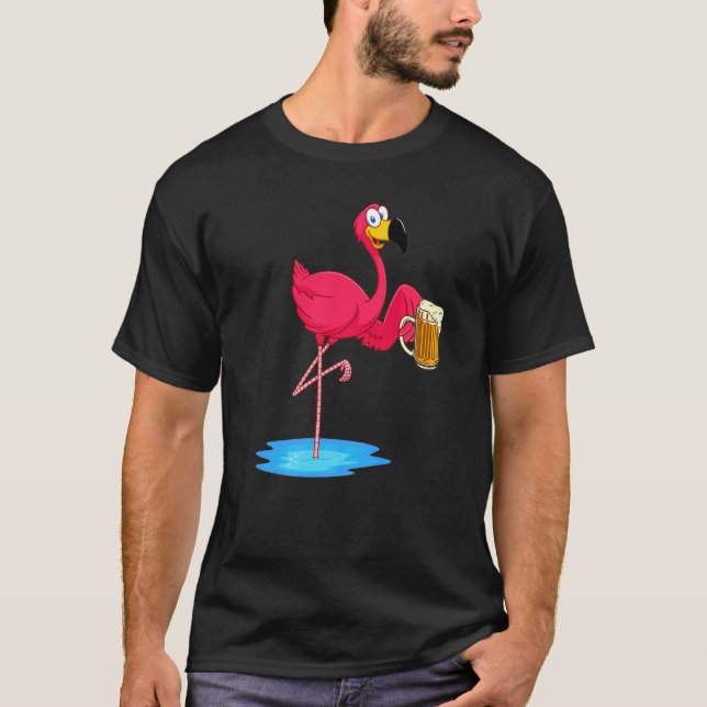 Camiseta Vibes de verano para bebedores de cerveza Flamingo (Anverso)