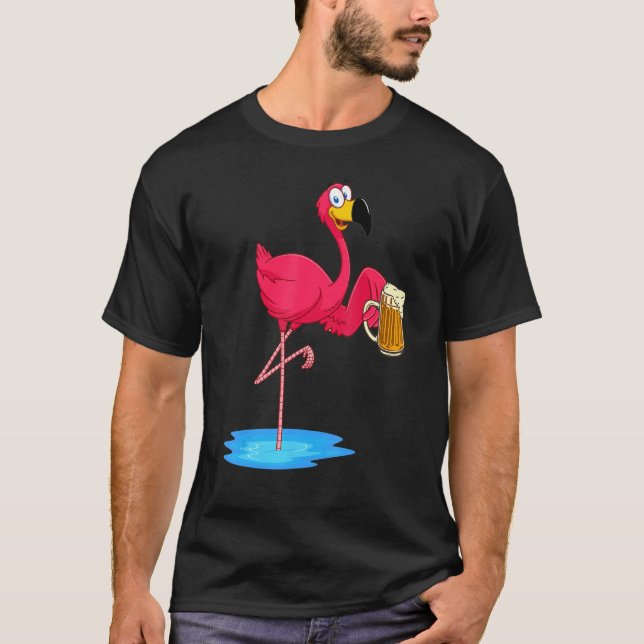 Camiseta Vibes de verano para bebedores de cerveza Flamingo (Anverso)
