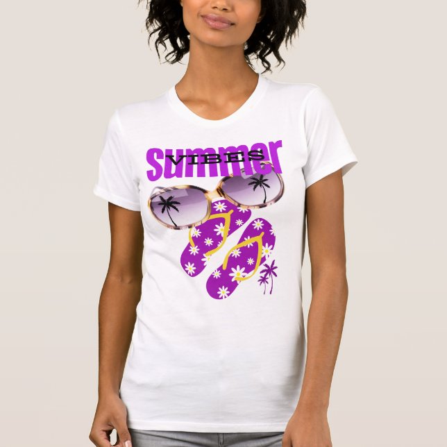 Camiseta Vibes de verano para mujer (Anverso)
