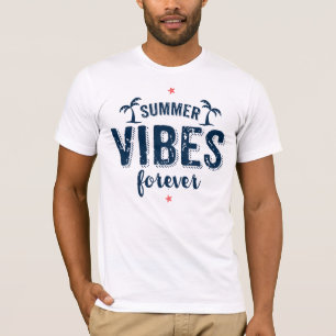 Camiseta Vibes de verano para siempre texto azul de la mari