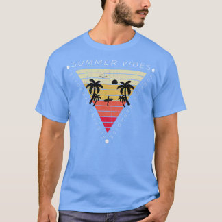 Camiseta Vibes de verano paraíso para el surf atardecer ret