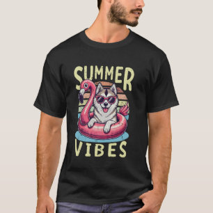 Camiseta Vibes de verano retro Alaskan Klee Kai Dog Mom Vac