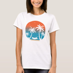 Camiseta Vibes de verano retro de palmeras tropicales