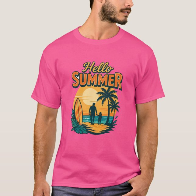 Camiseta Vibes de verano retro - La vida es mejor en la pla (Anverso)