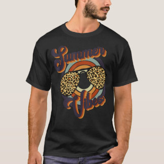 Camiseta Vibes de verano retro Leopard Gafas de sol Familia