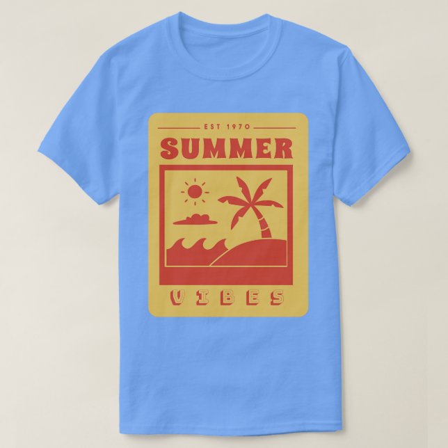 Camiseta Vibes de verano retro vintage arte 1 (Diseño del anverso)