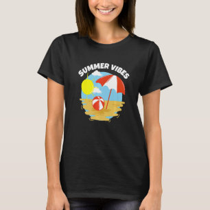 Camiseta Vibes De Verano Sobre El Mar Del Sol Y Las Vacacio