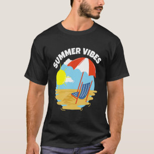 Camiseta Vibes De Verano Sobre El Mar Del Sol Y Las Vacacio