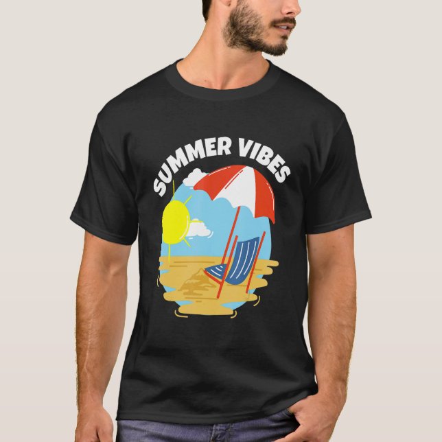 Camiseta Vibes De Verano Sobre El Mar Del Sol Y Las Vacacio (Anverso)