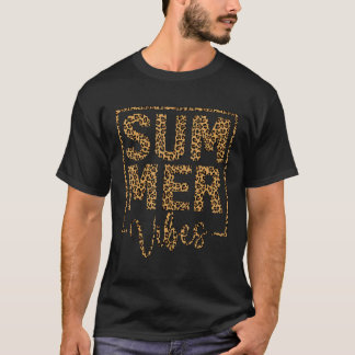 Camiseta Vibes de verano Vacation Vacay Quote Leopard