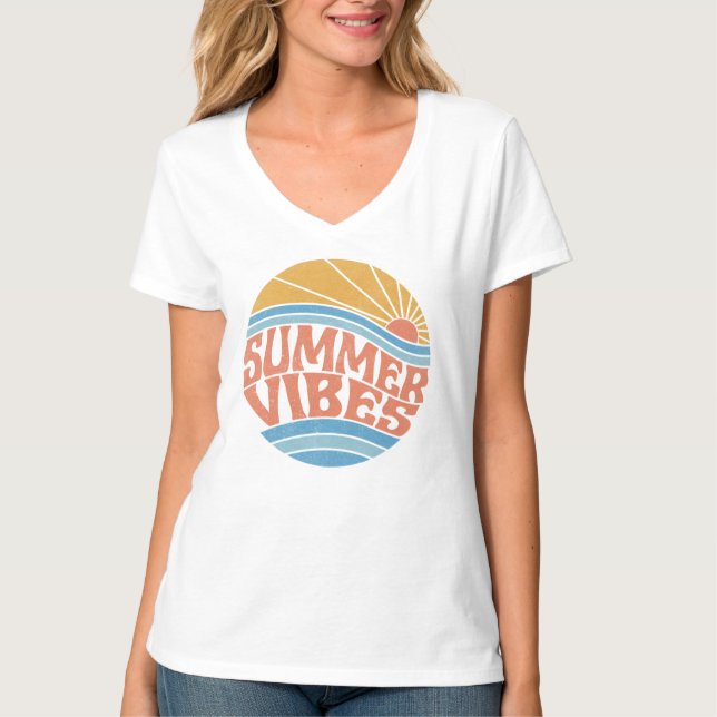 Camiseta Vibes de verano vintage T-Shirt (Anverso)