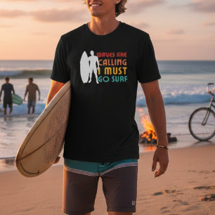 Camiseta Vibes de verano vintage Waves llama a hacer surf