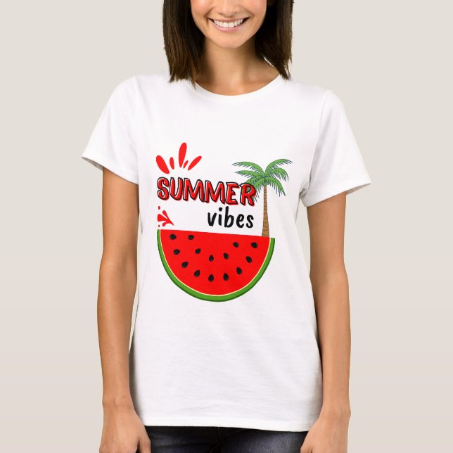 Camiseta "Vibes de verano y trozos de sandía - Temporada du (Anverso)