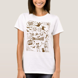 Camiseta Vibes Doodle Halloween - Noche de fantasía