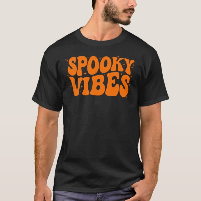 Camiseta Vibes espeluznantes, hombres de Halloween (Anverso)