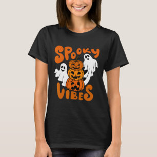 Camiseta Vibes fantasmales disfraces de calabaza de Hallowe