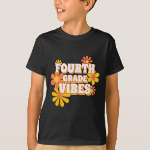 Camiseta Vibes Groovy De Cuarto Grado Retro De Vuelta Al Té