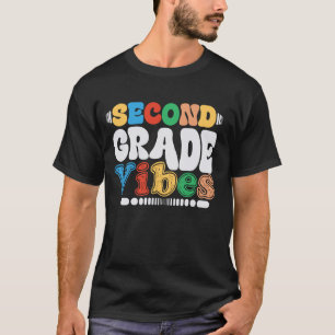 Camiseta Vibes Groovy De Segundo Grado Regresa A La Escuela