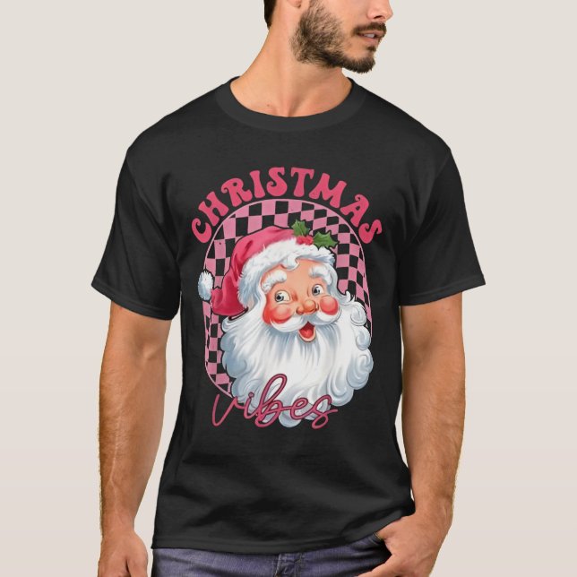 Camiseta Vibes Groovy Pink Santa (Anverso)